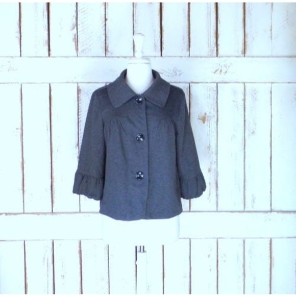 Vintage 90s lightweight grey knit blazer jacket - Picture 1 of 5